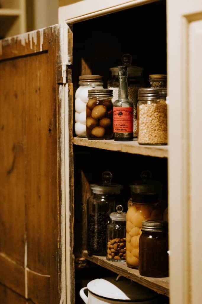 using kitchen cabinets as pantry